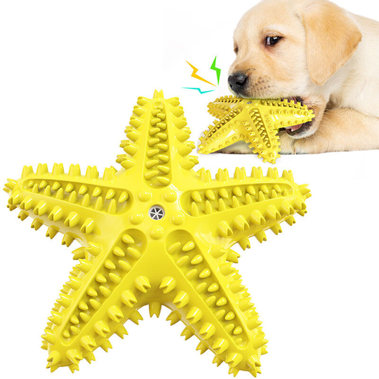 Benobby Kids - Dog Toys for Aggressive Chewers, Dog Teething Cleaning Toothbrush Toy, Durable Squeaky Interactive Starfish Puppy Toys for Small
