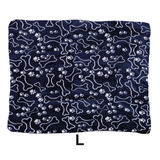 (Blue Bones) Large Indestructible Dog Bed Warm Plush Cushion