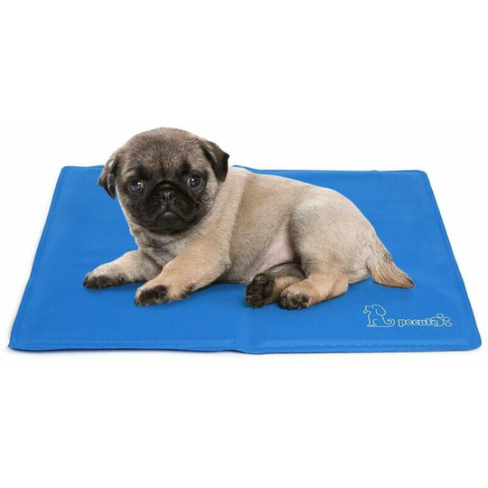 Bearsu - Dog Cooling Mat, 50 * 40cm, Dog Cooling Mat | 2021 Upgrade - Stays Cold Longer, Cool Dog Cat Mat | More Durable - Scratch Resistant(Blue)