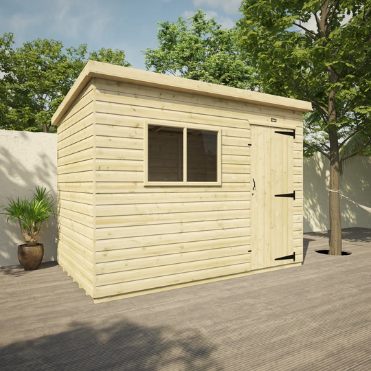 Tiger 10 Ft. W x 6 Ft. D Solid Wood Shiplap Pent Garden Shed
