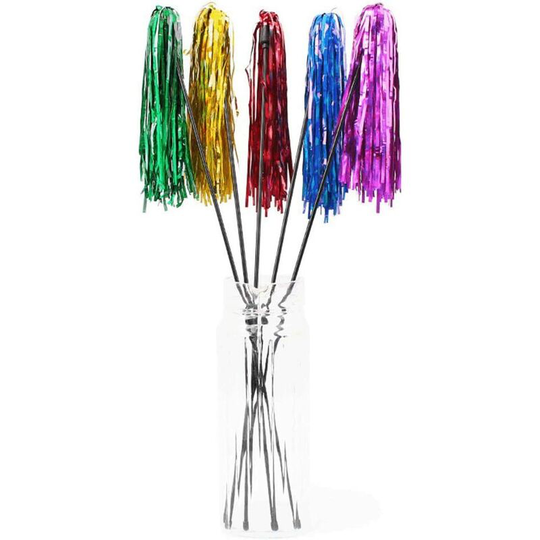 Set of 5 colorful plastic cat chopsticks - Green, gold, red, blue and purple