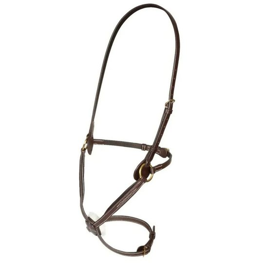 Bodenham Leather Horse Noseband (Full) (Australian Nut) - Australian Nut - Salisbury