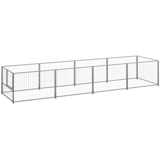Dog Kennel Silver 4 m² Steel Vidaxl Silver