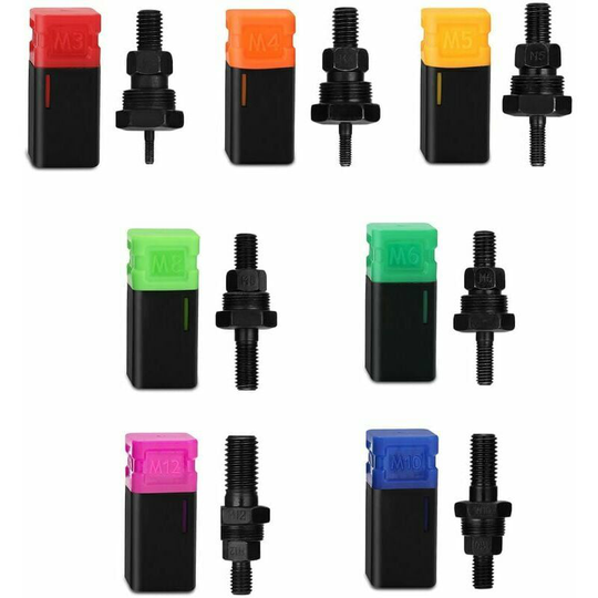 Monly - 7 pieces of riveting machine accessories, tie rod rivet replacement rivet head (M3+M4+M5+M6+M8+M10+M12)