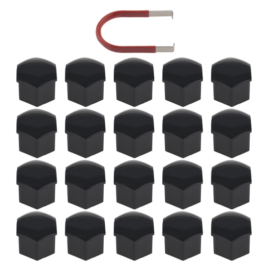 20x Black Wheel Nut Bolt Covers with Removal Tool Fit for Range Rover