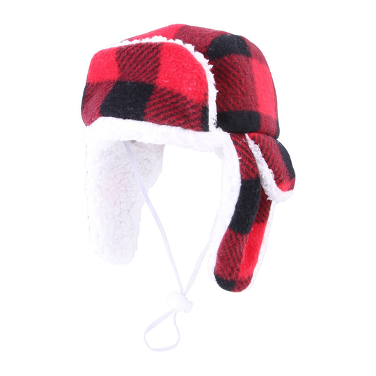 Pet hat Autumn and winter beret plush knitting dog golden hair warm headgear 18 * 17 * 20cm