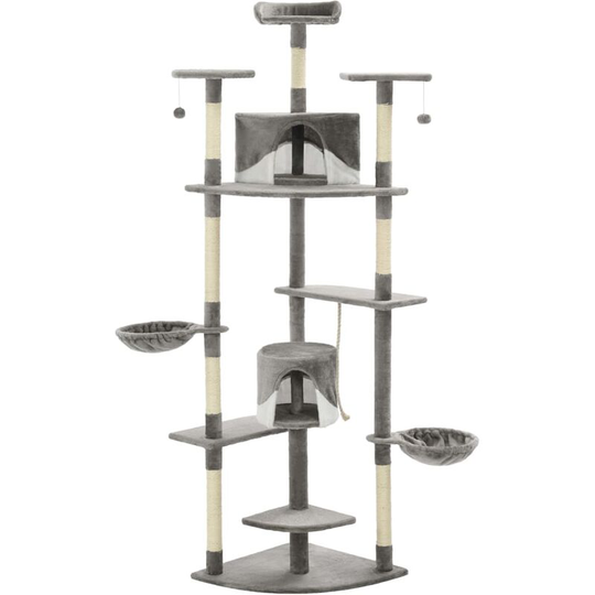 Vidaxl - Cat Tree with Sisal Scratching Posts 203 cm Grey and White Multicolour