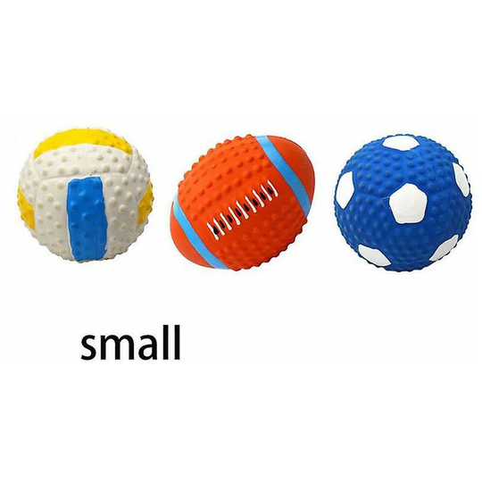 Pet Dog Sound Bite Resistant Latex Football Toy 3 Pieces (small) - Thsinde