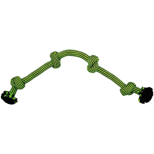 Jolly Pets - Knot-N-Chew 4 Rope Dog Toy (l-xl) (Green/Black) - Green/Black
