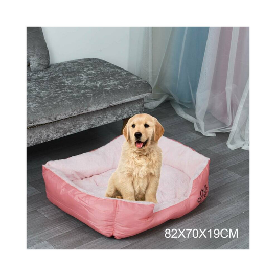 Pink Deluxe Velvet Cushion Dog Bed Pet Cat Puppy Washable Soft S M L XL XXL UK