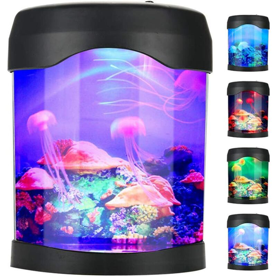 Zerodis Mini Aquarium Light usb Aquarium Mood Light Portable Mini Desk Aquarium Lamp with Color Changing for Home Decoration