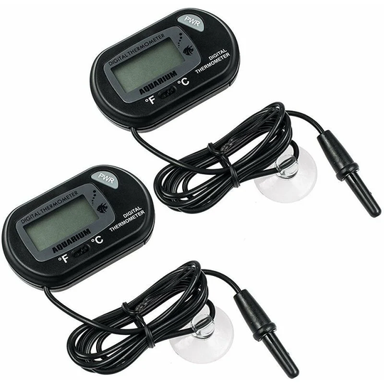 Aquarium Thermometer - 2 Pieces Digital lcd Aquarium Thermometer with Suction Cup and Immersion Probe, Terrarium and Reptile Aquarium