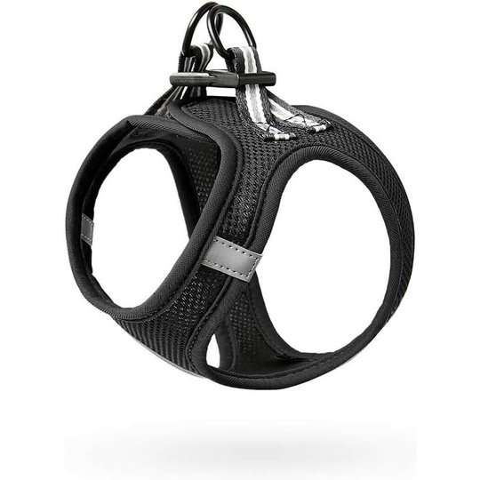 Dog Harness Small Dog Harness Step-in Air Mesh Reflective Adjustable Puppy Harness, Black, m