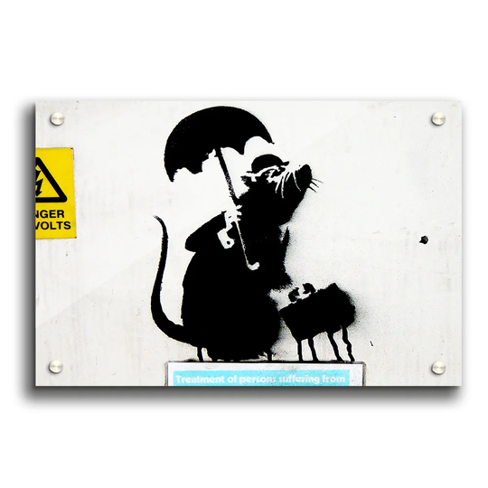Rat Box by Banksy - Unframed Graphic Art Print on Acrylic