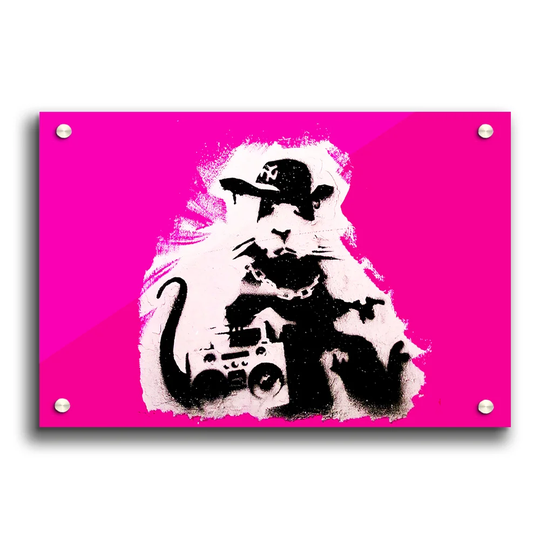 Pimp Rat by Banksy - Unframed Graphic Art Print on Acrylic