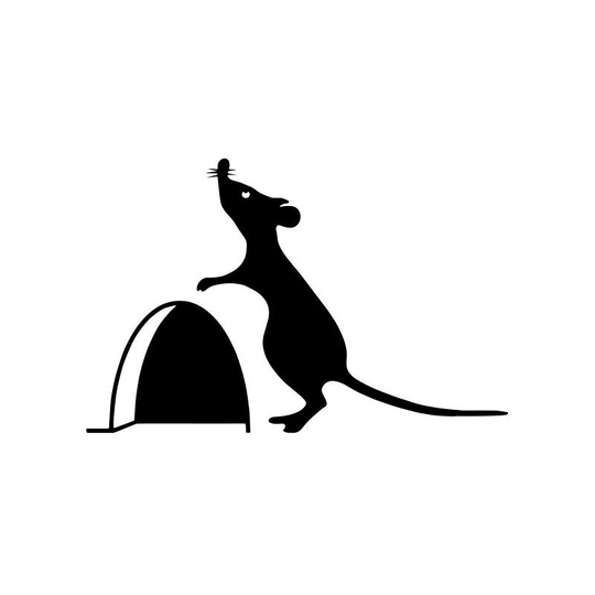 2 Pieces Mouse Hole Wall Art Sticker Wash Vinyl Decal Mouse Home Baseboard Funny by Black (12 * 20cm)