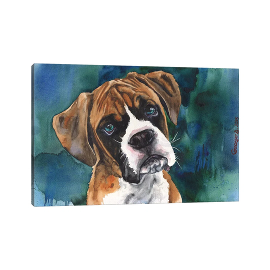 Boxer Puppy by George Dyachenko - Wrapped Canvas Graphic Art