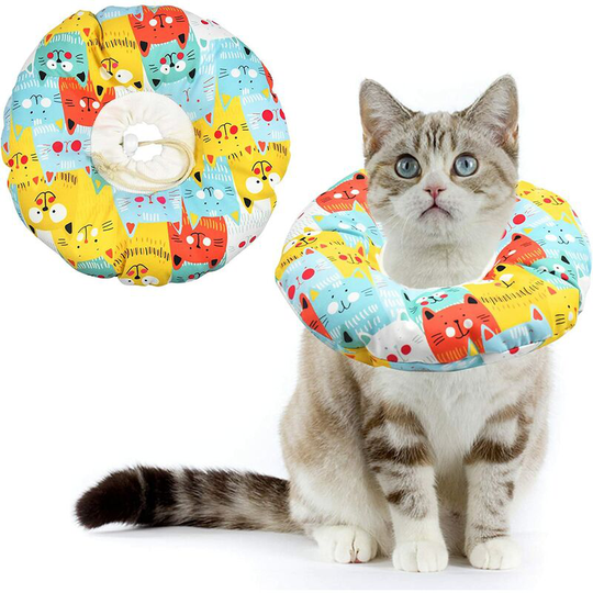 Tinor - Pet Cat Recovery Collar, Cat Cone Collar, Soft Cotton Pet Protective Collar with Adjustable Soft Edge, Kitten Adjustable Elizabeth Collar Pet