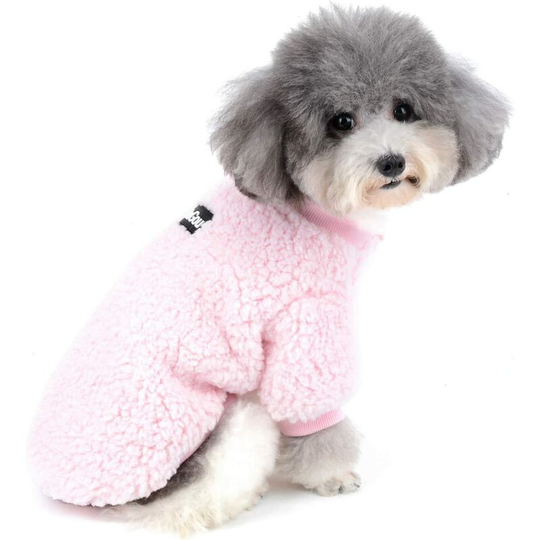Pet Clothes Winter Warm Fleece Coat for Small Dog Fleece Pullovers Puppy Cat Sweater Jumper Chihuahua Costume Pink s