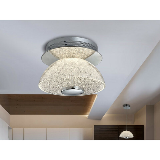 Schuller Lighting - Schuller Lua - Semi Flush Ceiling Light Glass, Chrome