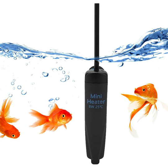 Mini Heater Unbreakable Constant Temperature Heater Warmer Aquarium Fish Tank 220V EU Plug Small Size(8W)