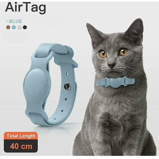 New Leather Adjustable Collar for Apple Airtag Location Tracker Cat Anti Loss