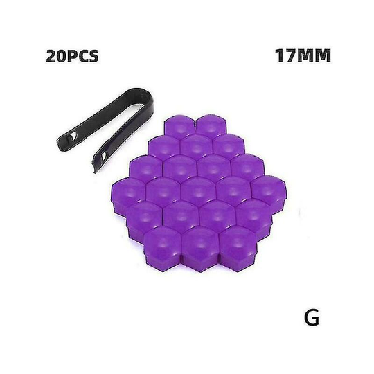 Deckon - 20pcs 17mm/19/21mm Car Wheel Nut Caps Abs Auto Trim Tyre Wheel Nut Cover Screw Bolt Protection Covers Screw Protector - Purple 21mm