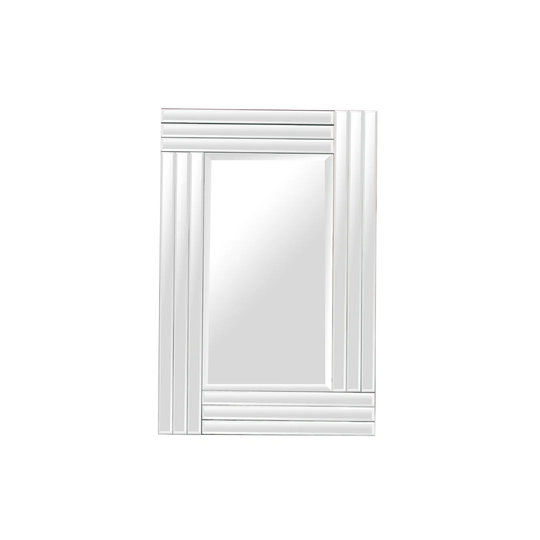 Schantz Glass Framed Wall Mounted Accent Mirror in Silver