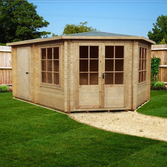 14 x 9.5 Ft. Tongue & Groove Log Cabin