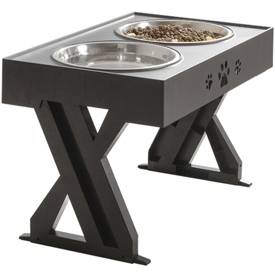 Superseller - Adjustable Elevated Dog Bowl Table with Double Stainless Steel Bowl Raised Dogs Stand for Cat Pet Antislip Detachable Water Feeder