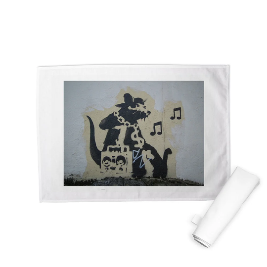 Ghetto Blaster Rat Tea Towel