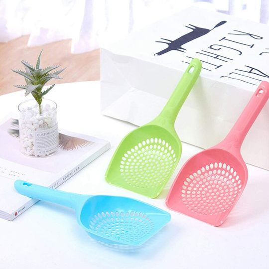Set of 3 large plastic scoops for cats and cats