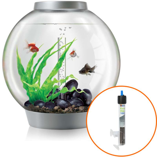 Biorb - Classic 60L Aquarium in Silver with mcr led Lighting and Heater Pack