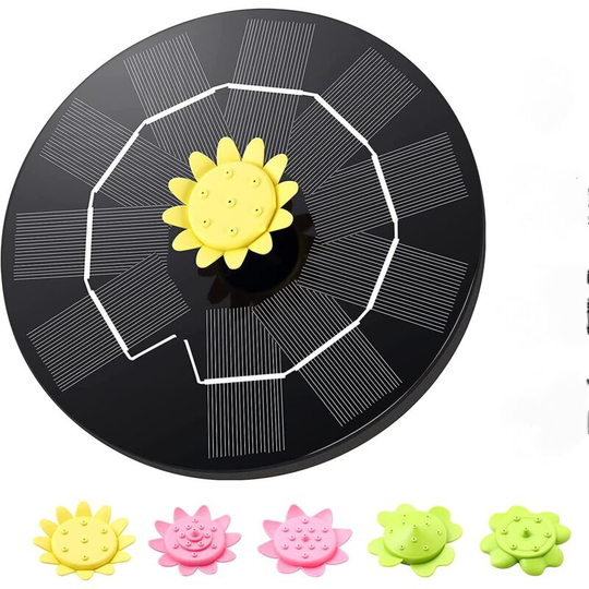 Solar Fountain 1.4W Solar Pump with 5 NozzlesMini Floating Fountain, Solar Garden Fountain Floating Solar Pump for Garden Pond or Bath Fountain