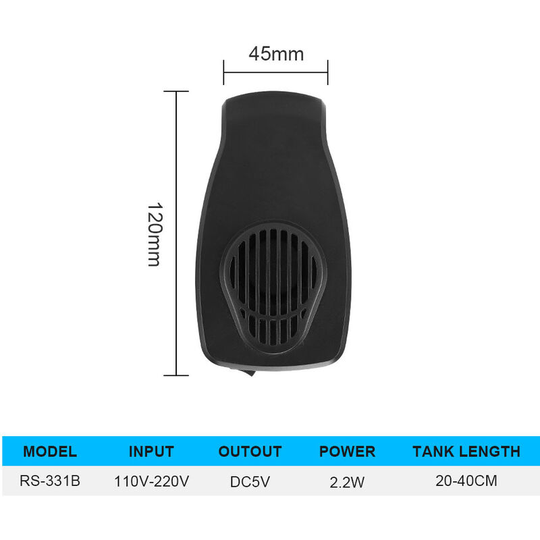 External Aquarium Cooling Fan Aquarium Fan Aquarium Cooling Cooling Fan Two-speed Speed Adjustment (RS-331B)