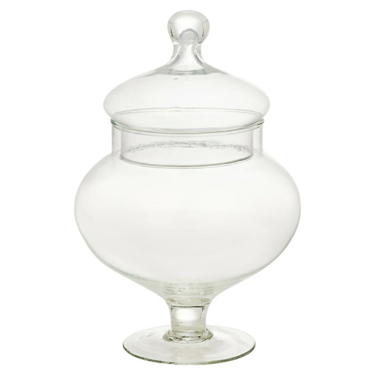 Footed Glass Storage Jar