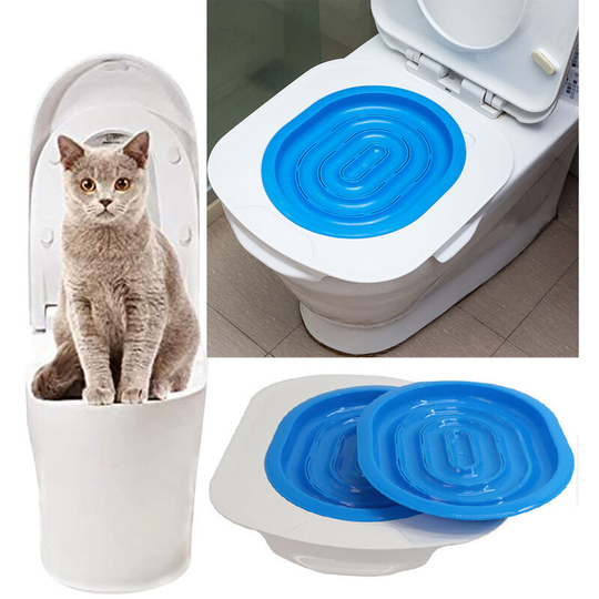 Cat Toilet Training Kit, Pet Toilet Training System, Urinal Seat, Cat Cleaning Supplies-Blue