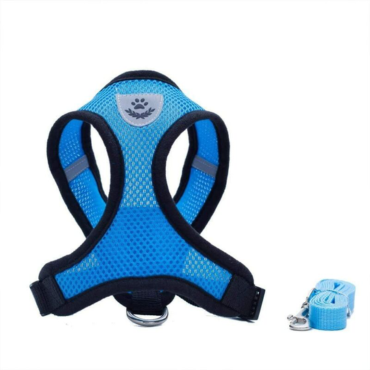 Mesh Fabric Dog Vest Harness Soft Adjustable Comfortable | Pet Lead-Brust Walking Leash with Clip, M