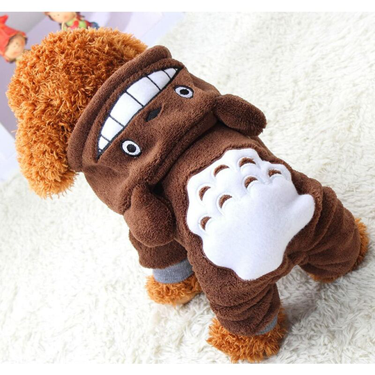 Litzee - Puppy Dog Pet Clothes Hoodie Warm Sweater Shirt Puppy Autumn Winter Coat Doggy Fashion Jumpsuit Apparel, Brown, l