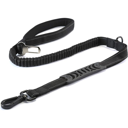 Denuotop - Strong Dog Lead with Padded Handle Anti-Pull Rope Elastic Training Lead for Medium and Large Dogs Strong Pull (110CM-150CM, Black)