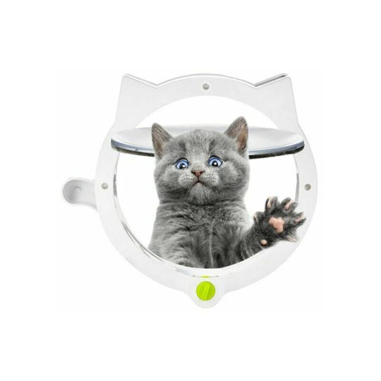 Cat Flap - Cat Flap with 4-Way Lock - for Indoor, Outdoor, Wall or Hidden Litter Box - Quick and Easy Installation (Black)