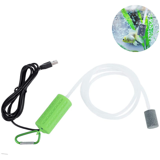 Aquarium air pump, ultra-quiet aquarium fish tank oxygen air pump, high efficiency, energy saving, plug and play, grass green