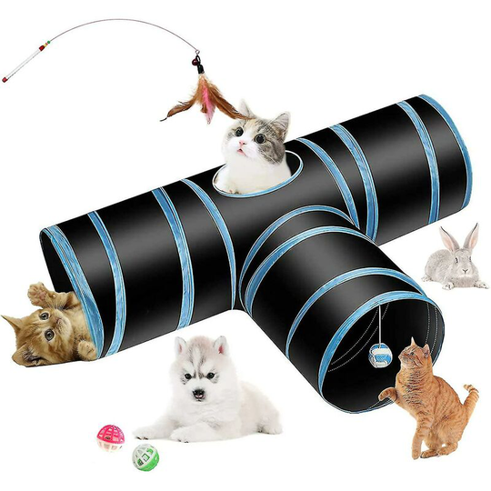 Cat Tunnel Toys 3 Ways, Cat Tunnel Toys Outdoor Foldable Crinkle Pet Toys