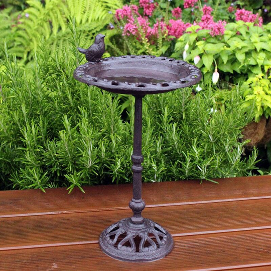 Cast Iron Decorative Free Standing Wild Bird Bath - Kingfisher