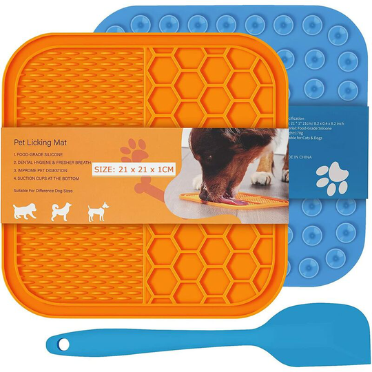 Dog Lick Mat, Slow Feeder Lick Mat, Dog Lick Mat, Dog Bowls with Suction Cup Set of 2