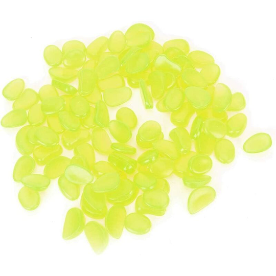 Litzee - Pack of 100 Luminous Stone Artificial Pebble Fluorescent Decoration Garden Yard Indoor Aquarium Landscape Decoration Multi-Way Packaging