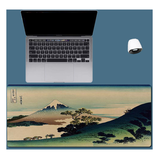 Gaming mouse pad, non-slip rubber base soft cloth mouse pad, Japanese style mouse pad with 27 scenes of Ukiyo-e (Japanese style 23, 300*900*3) - Muff