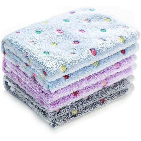Ultra-Soft Plush Blanket for Dog / Cat 3 Pieces Dots Medium (76*52cm)