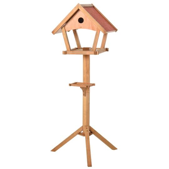 PawHut Wooden Bird Feeder Stand for Garden Backyard Decorative Pre-cut