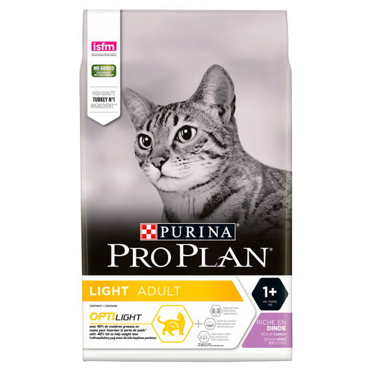 Purina Pro Plan Light Cat Optilight - Rich in Turkey - Economy Pack: 2 x 10kg